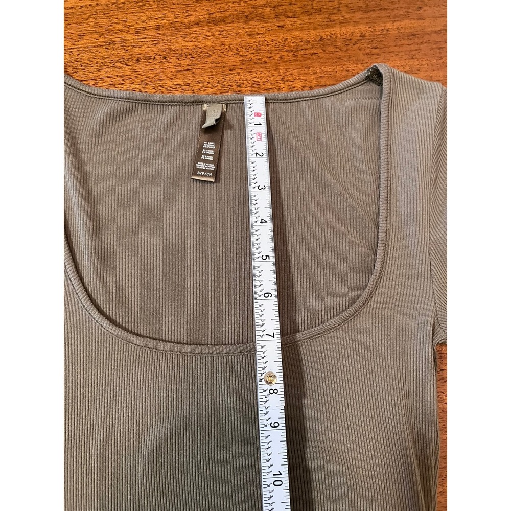 SKIMS Soft Lounge Ribbed Long Sleeve Bodycon Mini Dress Taupe Brown Women Size S - Picture 11 of 13